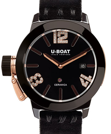 Review U-BOAT Classico 7122 Ceramic and Rose Gold Replica watch - Click Image to Close